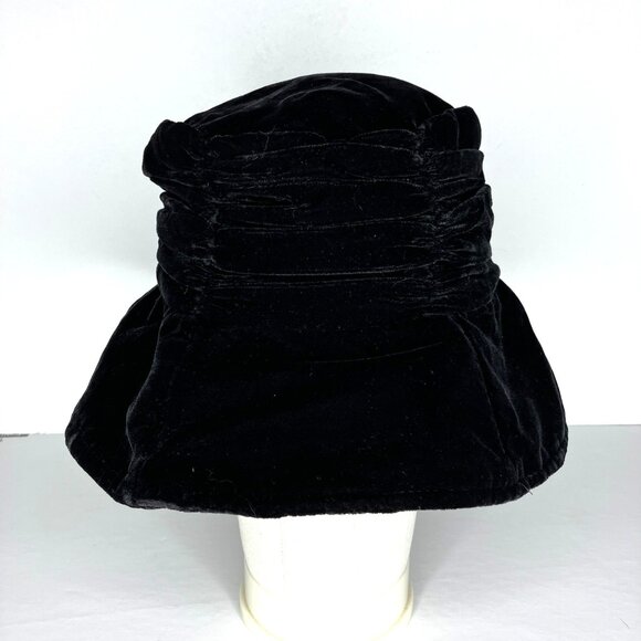 Hippie Boho Artsy Black Velvet Women's Hat Cap Whimsigoth Witchy Goth Grunge - Picture 1 of 8